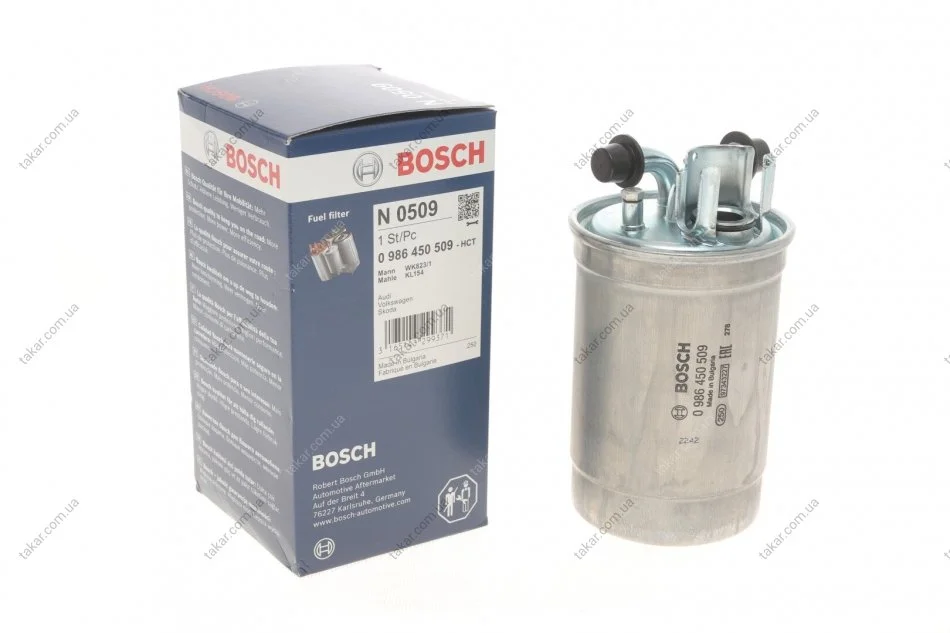 Паливний прямоточний фільтр дизель BOSCH 0 986 450 509 (фото 1)