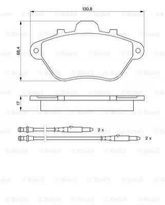 Гальмівні колодки передні дискові BOSCH 0986460950 (фото 1)