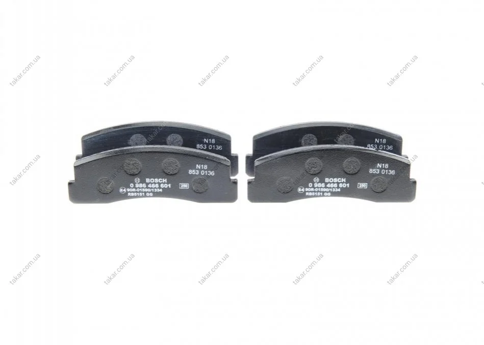 Тормозные колодки передние дисковые BOSCH 0986466601 (фото 1)