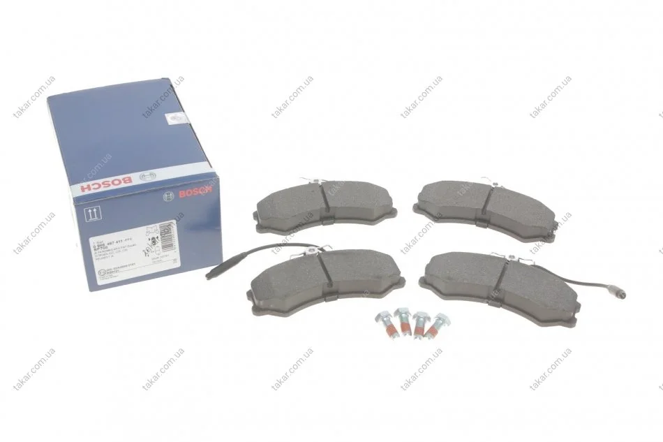 Гальмівні колодки передні дискові BOSCH 0986467411 (фото 1)