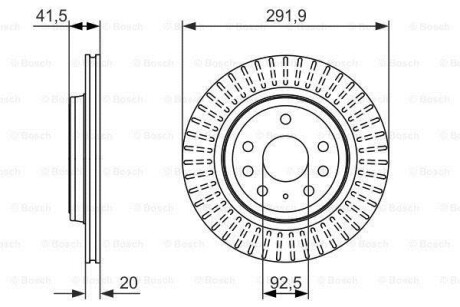 Тормозной диск FIAT/OPEL/SAAB Croma/Signum/Vectra/9-3 \'\'R BOSCH 0986479950 (фото 1)