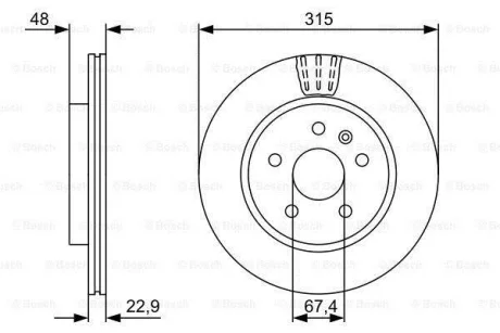 ДИСК ГАЛЬМIВНИЙ ЗАДНIЙ BOSCH 0986479C71