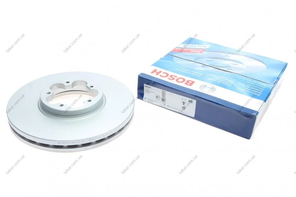 Гальмівний диск двосторонній на передній міст вентильований 5 BOSCH 0986479D40 (фото 1)