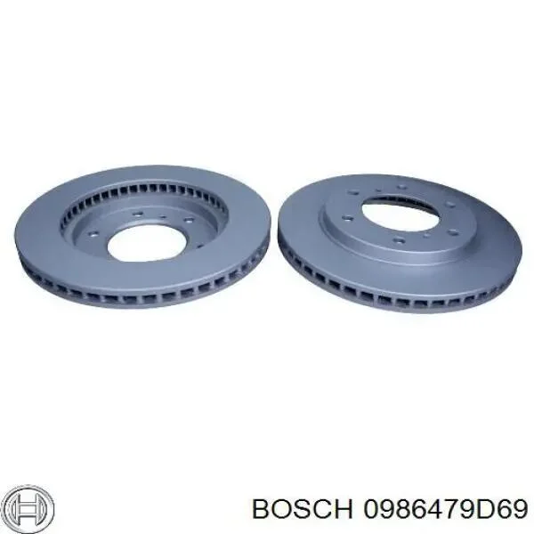 Торзмозной диск двухсторонний на передний мост вентилируемый 5 BOSCH 0986479D69 (фото 1)