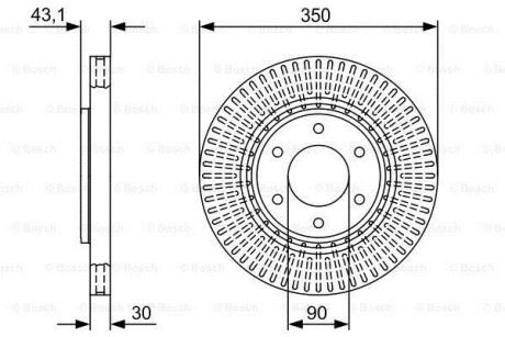 Тормозной диск NISSAN/INFINITI Armada/Titan/QX56''F'5,6'03-10 - кр. 1 шт BOSCH 0986479V51 (фото 1)