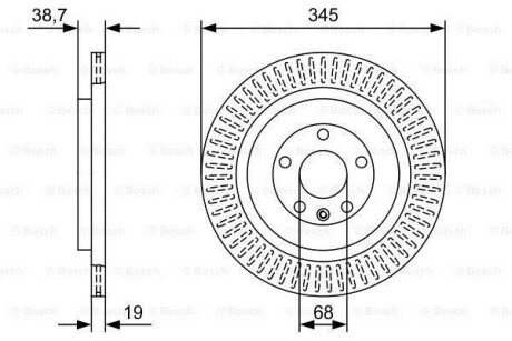 Диск гальмiвний заднiй BOSCH 0986479W54 (фото 1)