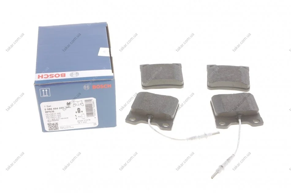 Гальмівні колодки задні дискові BOSCH 0986494055 (фото 1)