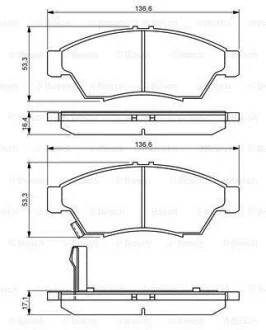 Тормозные колодки передние дисковые BOSCH 0986494238