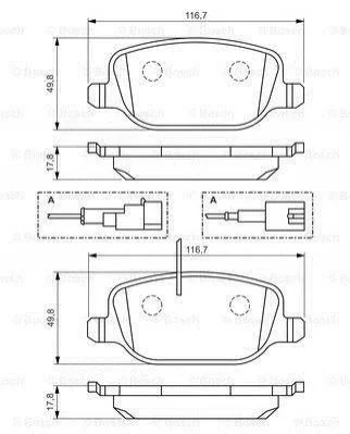 Гальмівні колодки задні дискові BOSCH 0986494466 (фото 1)