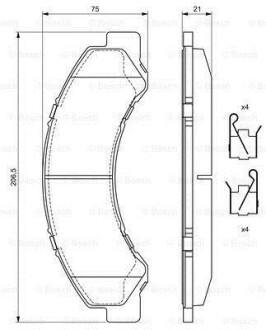 Гальмівні колодки дискові BOSCH 0986494677 (фото 1)