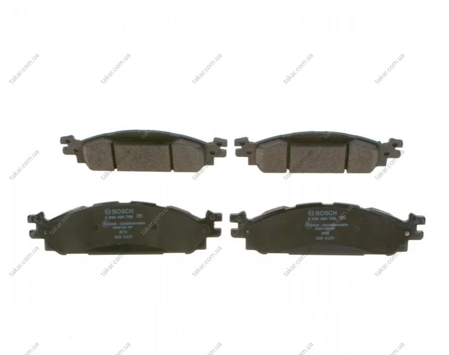 Тормозные колодки дисковые BOSCH 0986494758 (фото 1)