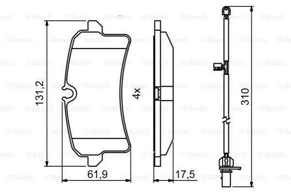 Тормозные колодки дисковые BOSCH 0986494841 (фото 1)