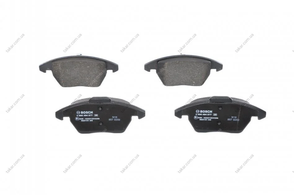 Гальмівні колодки дискові BOSCH 0986494877 (фото 1)