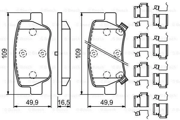 Тормозные колодки дисковые BOSCH 0986494933 (фото 1)