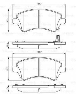 Тормозные колодки дисковые TOYOTA Corolla \'\'F\'\'>>02 PR2 BOSCH 0986495243