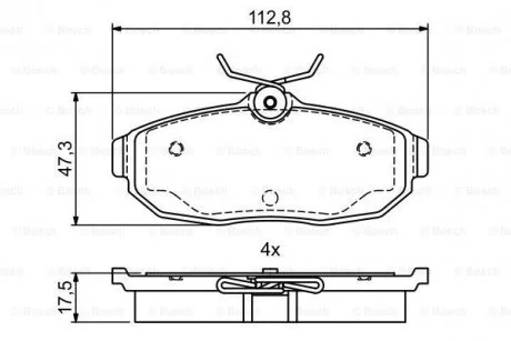 Тормозные колодки задние дисковые BOSCH 0986495401