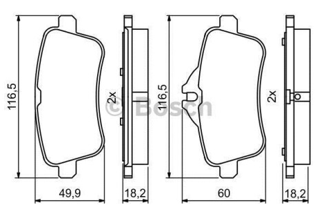 Гальмівні колодки дискові 0 986 495 403 BOSCH 0986495403 (фото 1)