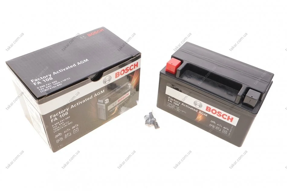 Мотоциклетна акумуляторна батарея BOSCH 0986FA1080 (фото 1)