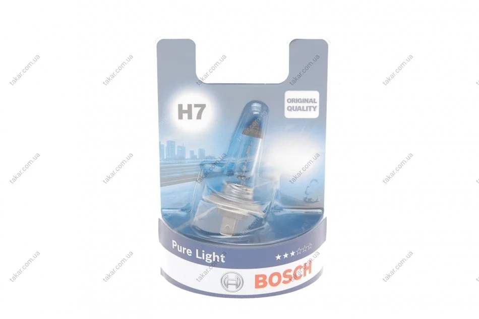 Автолампа (12V 55W H7 PURE LIGHT блістер) BOSCH 1 987 301 012 (фото 1)