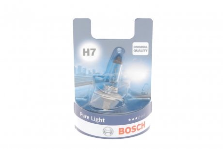 Лампа розжарювання 12V 55W H7 PURE LIGHT (blister 1 шт) (вир-во) BOSCH 1 987 301 012 (фото 1)