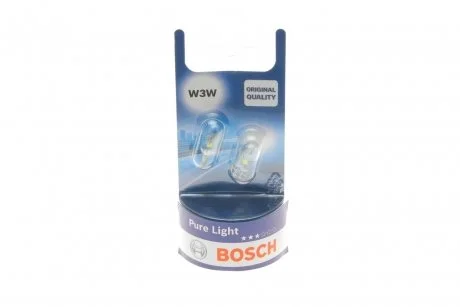 Лампа W3W 12V блістер 2шт. - Кратн. 20 шт BOSCH 1987301028
