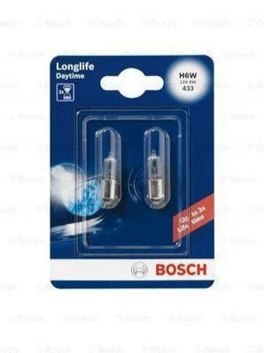 Лампа H6W 12V Longlife Daytime блистер 2 шт. - знято з вир-ва BOSCH 1987301061 (фото 1)