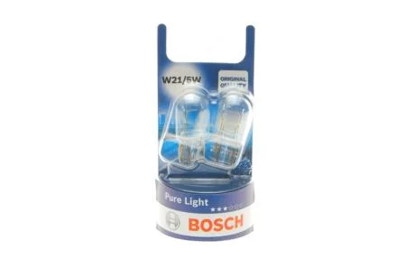Лампа розжарювання W21/5W 12V W3x16q PURE LIGHT (blister 2шт) (вир-во Bosch) BOSCH 1 987 301 079