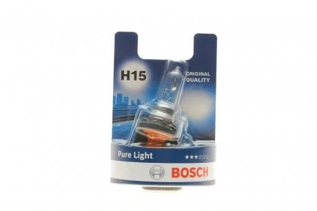 Лампа розжарювання H15 55/15W 12V PGJ23T-1 Pure Light BL BOSCH 1987301099