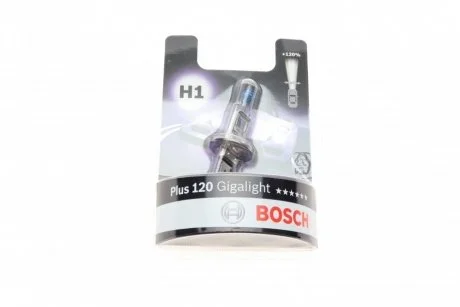Лампа розжарювання H1 12V 55W GigaLight +120 (blister 1шт) ((вир-во Bosch) BOSCH 1 987 301 108