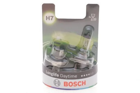 Лампа розжарювання H7 12V 55W PX26d Longlife Daytime (компл. 2шт) (вир-во Bosch) BOSCH 1987301416