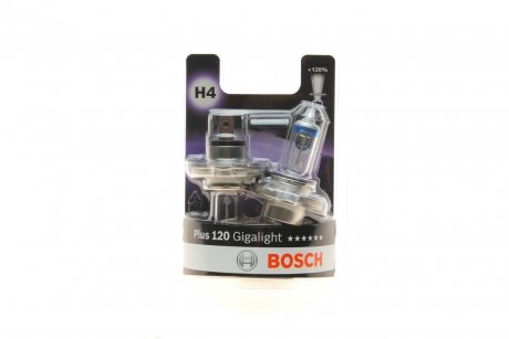 Лампа розжарювання H4 12V 60/55W P43t Plus 120 Gigalight (компл) BOSCH 1987301425