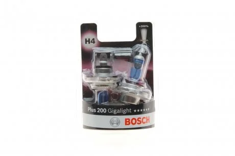 Лампа 12V 60/55W H4 Plus 200 Gigalight (к-кт 2шт) (вір-во) BOSCH 1987301435