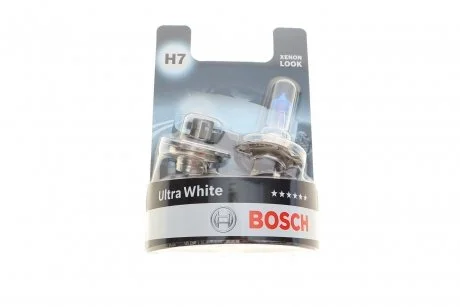 Лампа розжарювання H7 12V 55W PX26d Ultra White 4200K (комплект) (вир-во Bosch) BOSCH 1987301441
