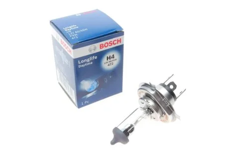 Лампа розжарювання H4 12V 60/55W LONGLIFE DAYTIME BOSCH 1 987 302 048