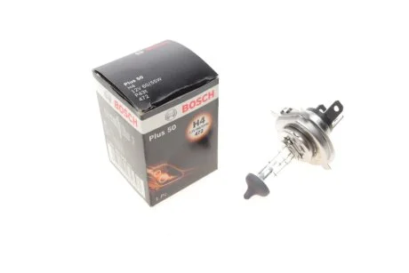 Лампа фарна А 12-60+55 ВАЗ H4 plus 50 ближн., дальн. світло BOSCH 1 987 302 049