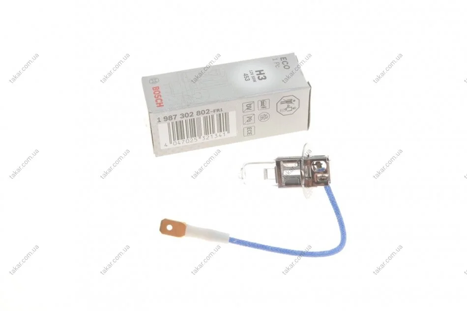 Лампа розжарювання H3 12V 55W ECO (вир-во Bosch) BOSCH 1 987 302 802 (фото 1)