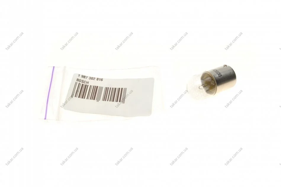 Лампа розжарювання R10W 12V 10W BA15s ECO (вир-во) BOSCH 1 987 302 816 (фото 1)