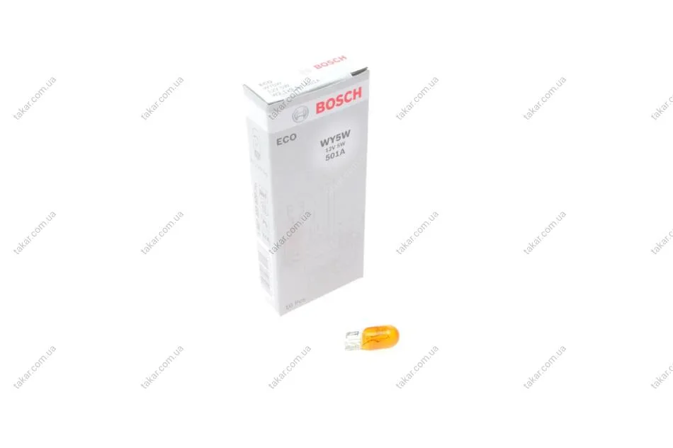 Лампа розжарювання WY5W 12V 5W W2,1x9,5d ECO (вир-во) BOSCH 1 987 302 820 (фото 1)
