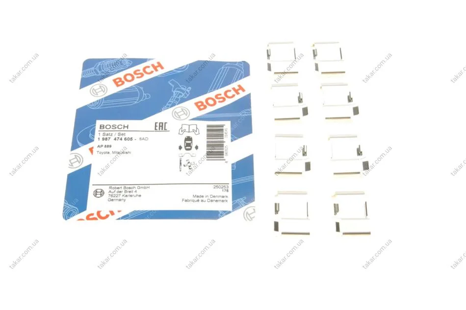 Комплект монтажний гальмівних колодок BOSCH 1 987 474 605 (фото 1)