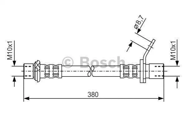 Тормозной шланг 380 мм BOSCH 1987476162 (фото 1)