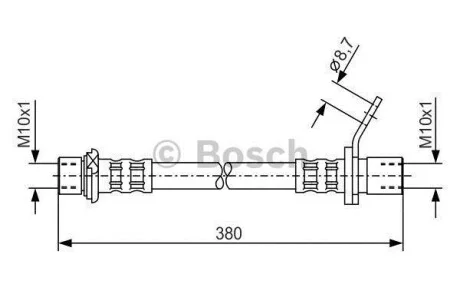 Тормозной шланг 380 мм BOSCH 1987476162