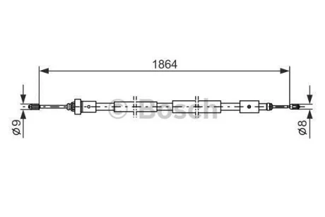 Трос ручного гальма BOSCH 1987477591