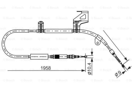 Трос тормозной правый BOSCH 1987477604