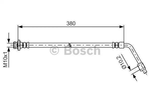 Тормозний шланг 380 мм BOSCH 1987481623 (фото 1)