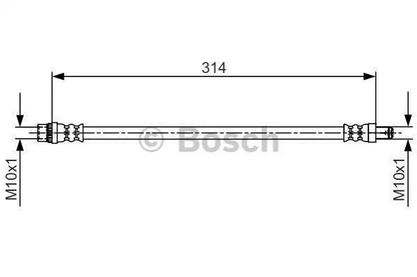 Тормозний шланг 314 мм BOSCH 1987481718 (фото 1)