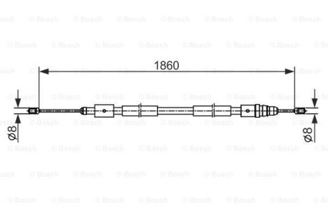 Трос ручного гальма BOSCH 1987482540