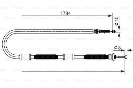 Трос тормозной задний Fiat Doblo BOSCH 1 987 482 587