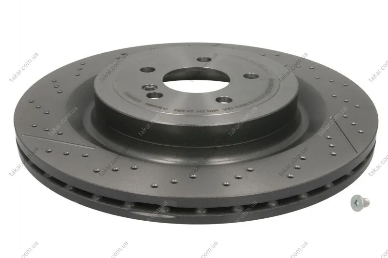Гальмівний диск двосторонній на задній міст вентильований 5 BREMBO 09.B879.11 (фото 1)