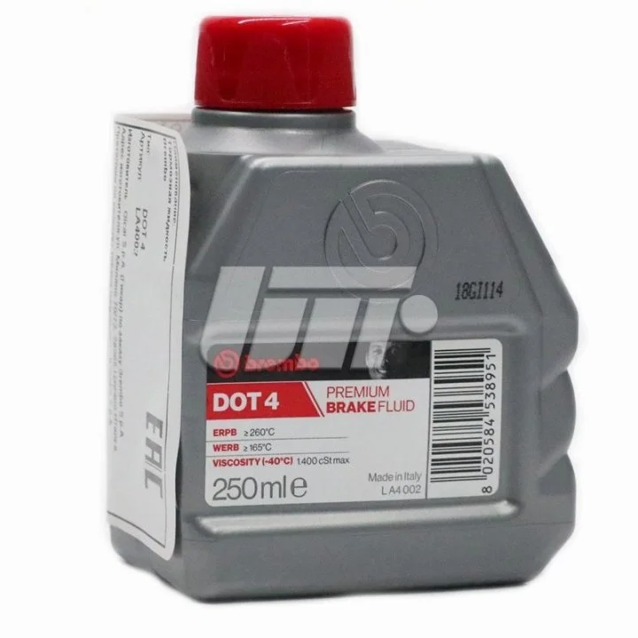 Тормозная жидкость (DOT 4), 0.25л BREMBO LA4002 (фото 1)