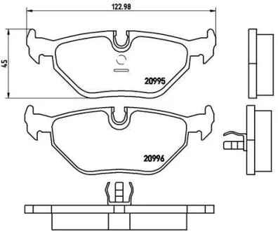 Тормозные колодки задние дисковые BREMBO P06 011